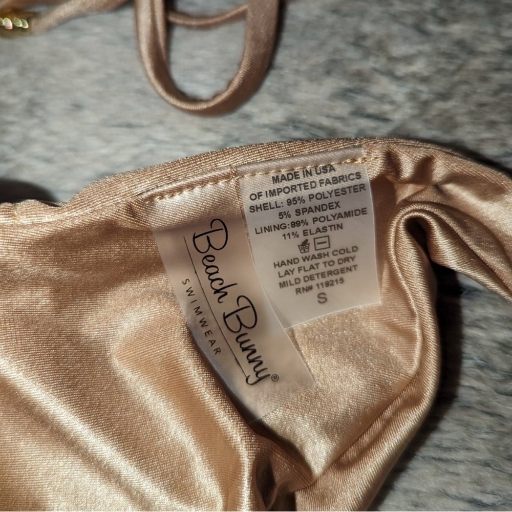 Beach Bunny Turquoise and Pink Sequin Triangle Bikini - Picture 6 of 12